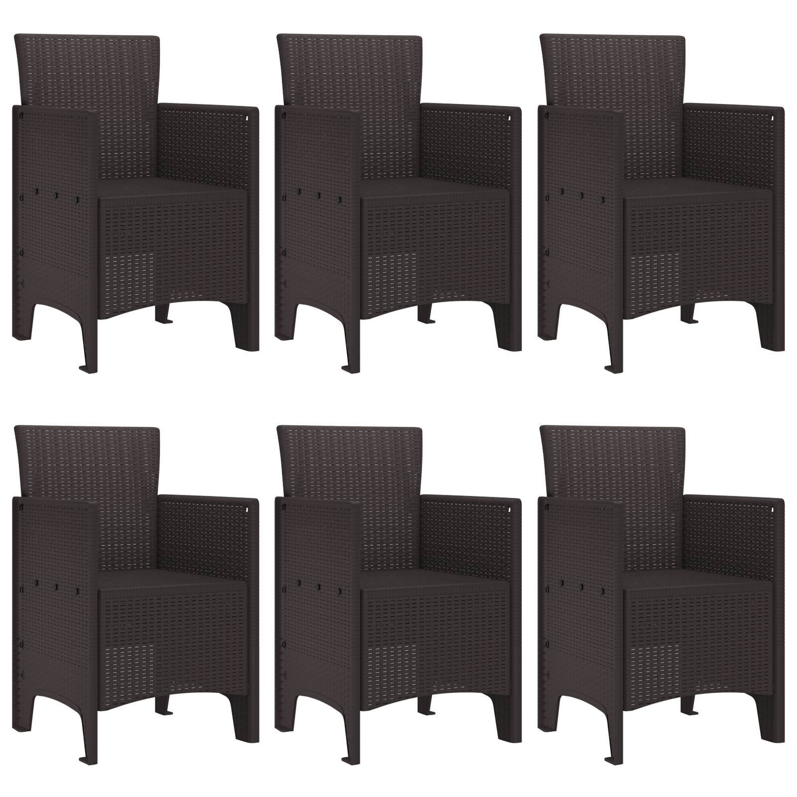 vidaXL 7-teiliges Garten-Esszimmer-Set Braun Poly-Rattan