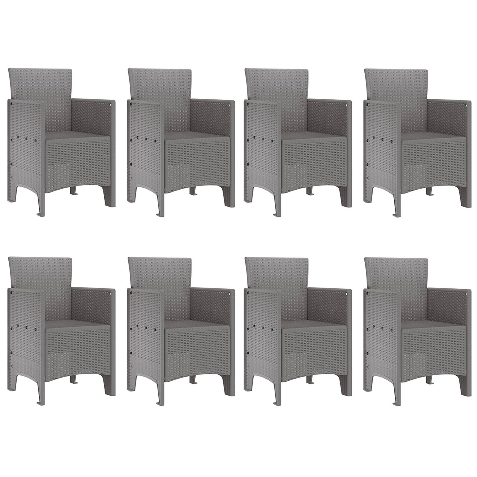 vidaXL 9-tlg. Garten-Essgruppe Weiß Poly Rattan