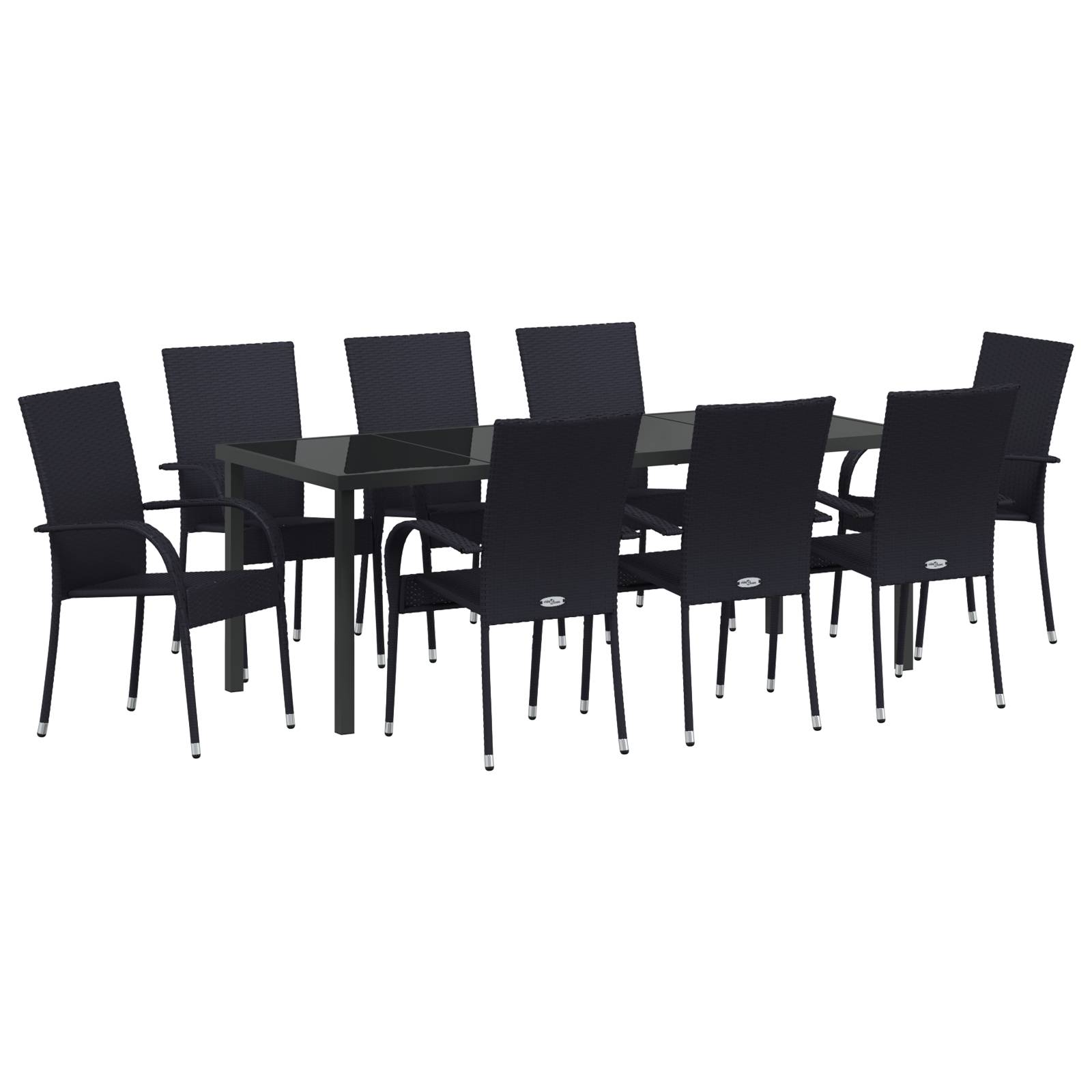 vidaXL 5-teilige Garten-Essgruppe aus schwarzem Poly-Rattan