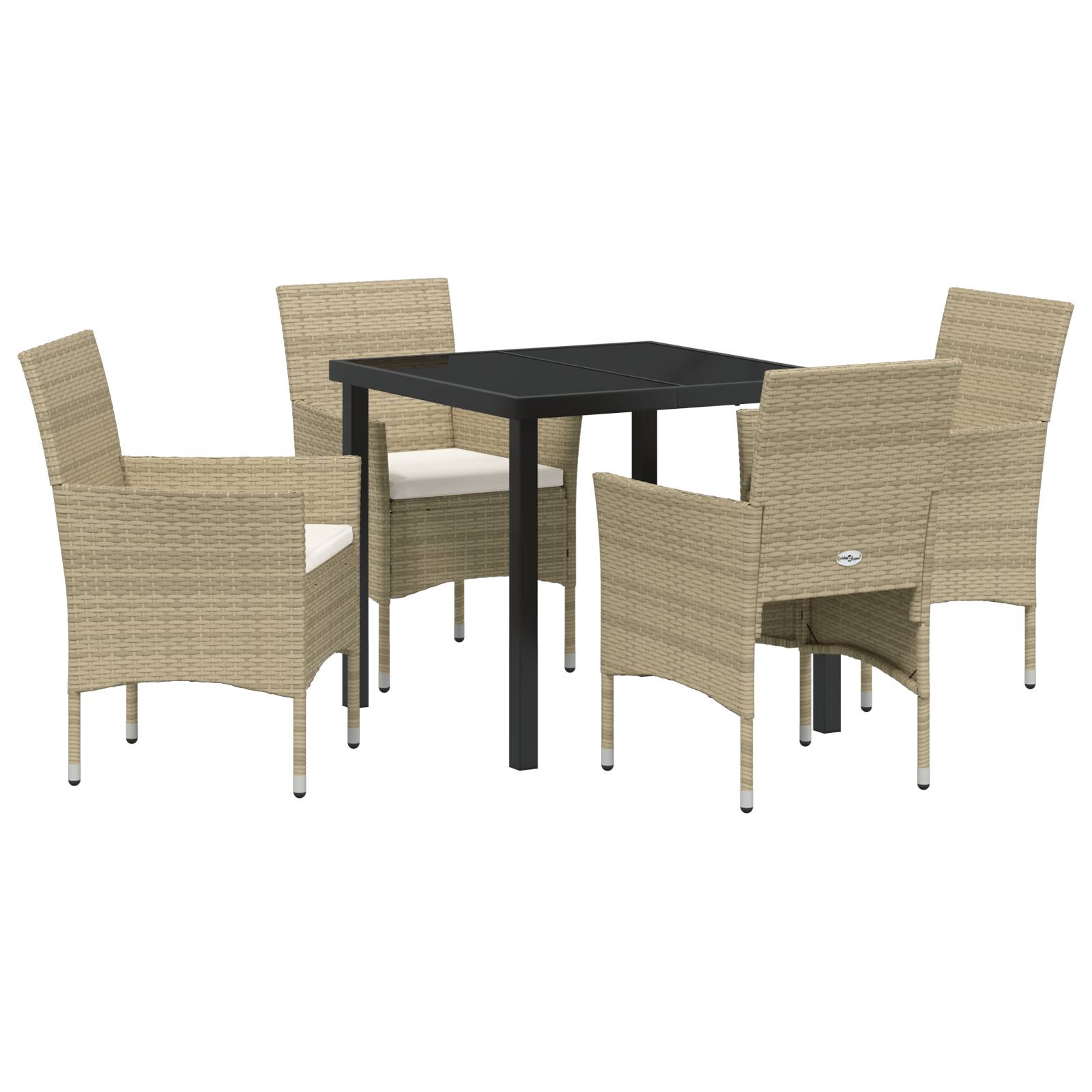 vidaXL 4-teiliges Gartenessset Beige Poly-Rattan