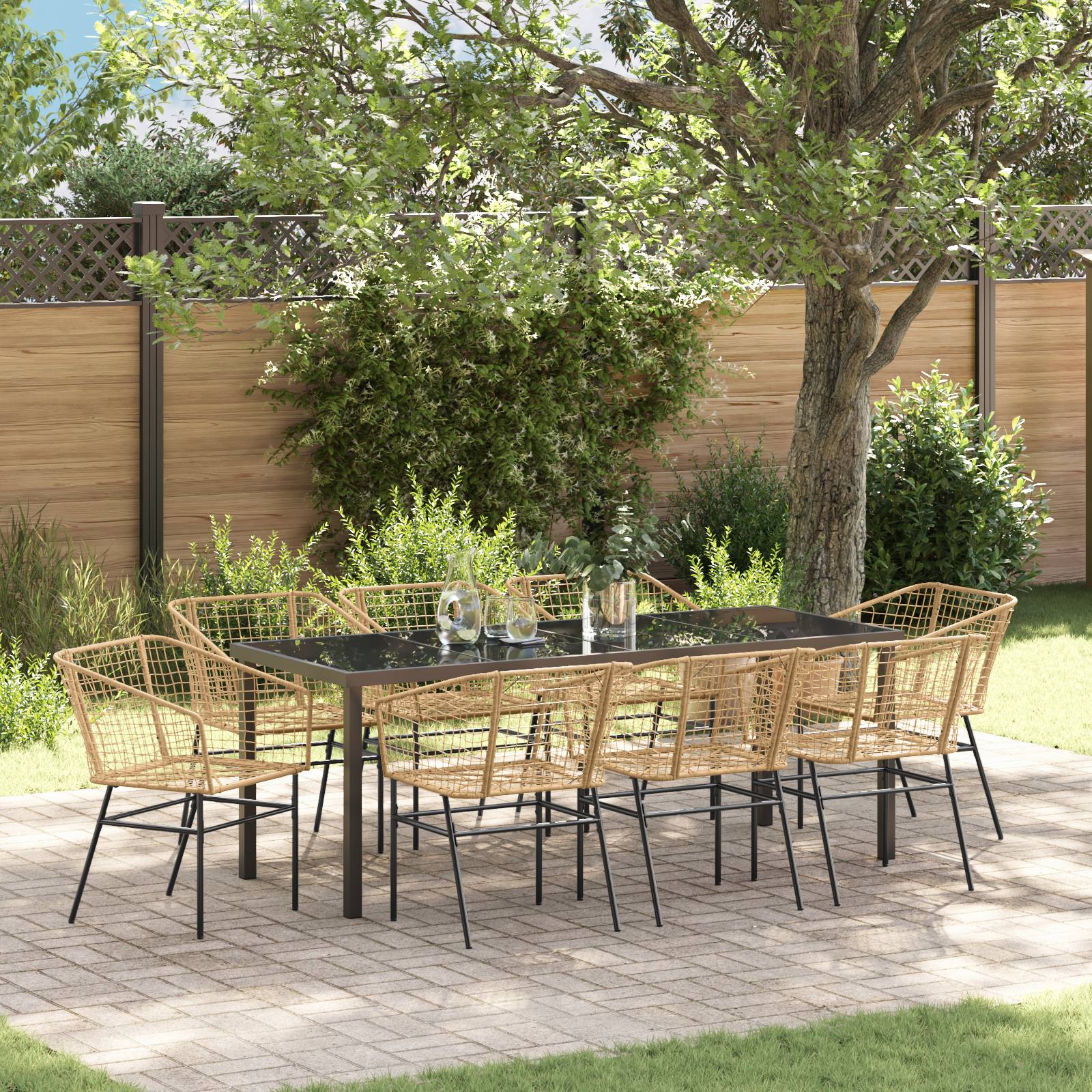 vidaXL 2er Gartenstuhl Set Braun Poly-Rattan