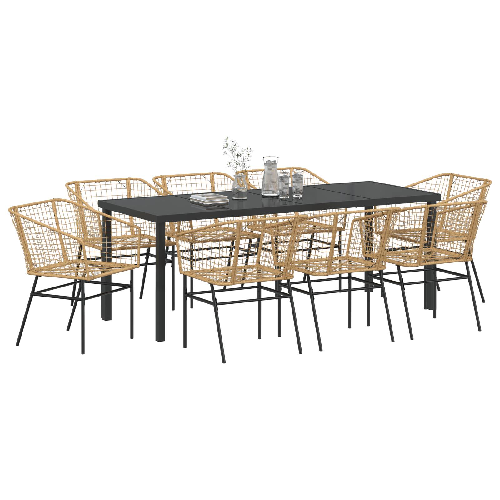 vidaXL 2er Gartenstuhl Set Braun Poly-Rattan