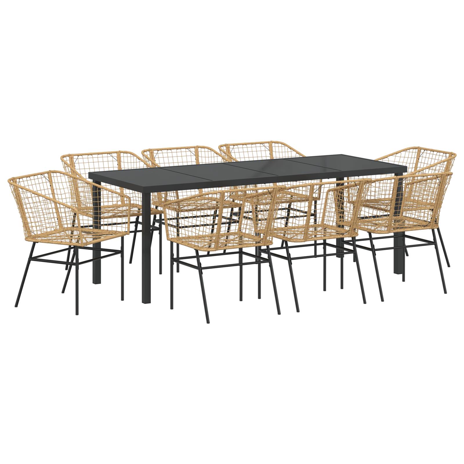 vidaXL 2er Gartenstuhl Set Braun Poly-Rattan