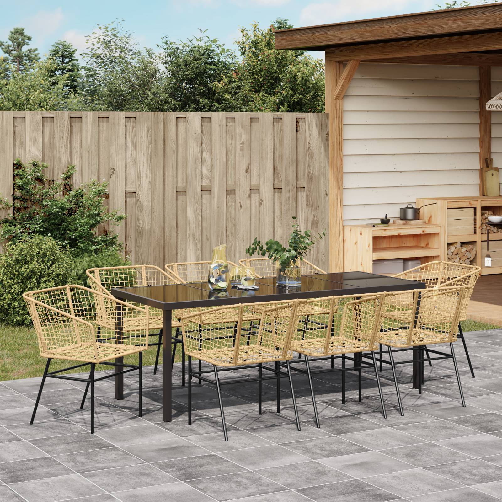 vidaXL 2er Gartenstuhl Set Braun Poly-Rattan