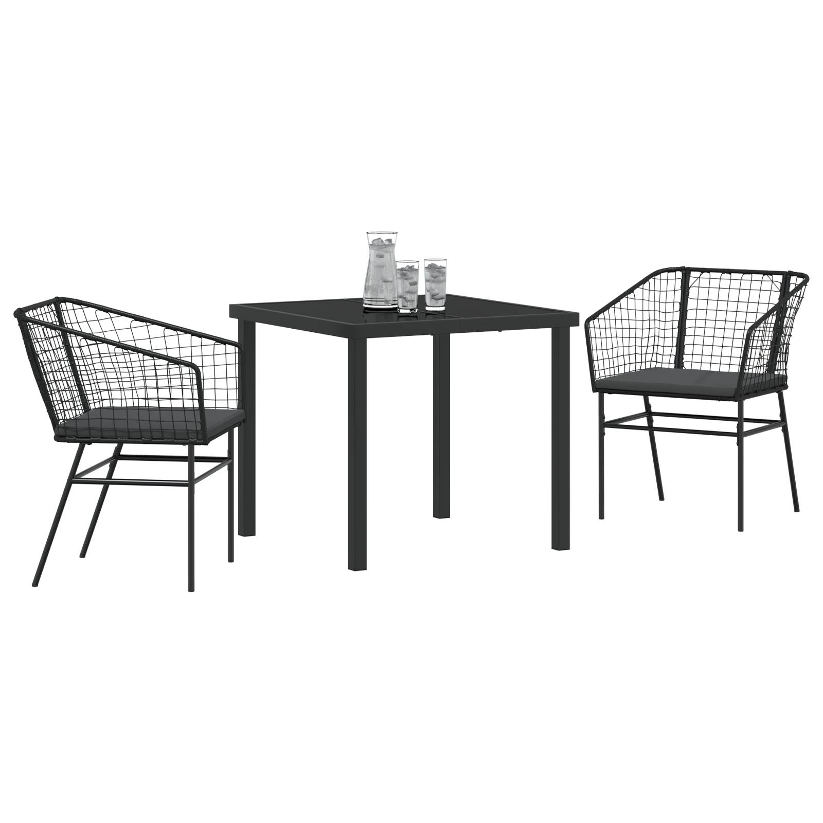 vidaXL Set von 2 Schwarz und Dunkelgrau
