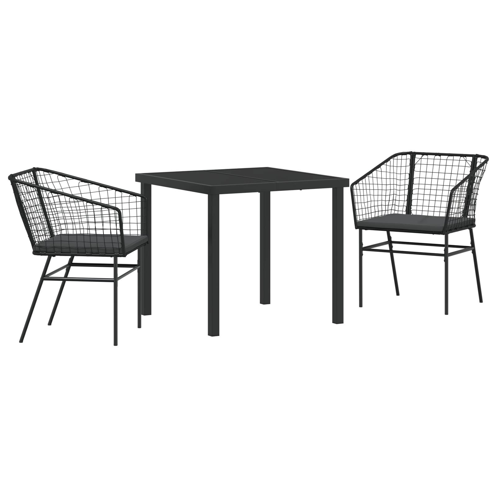 vidaXL Set von 2 Schwarz und Dunkelgrau