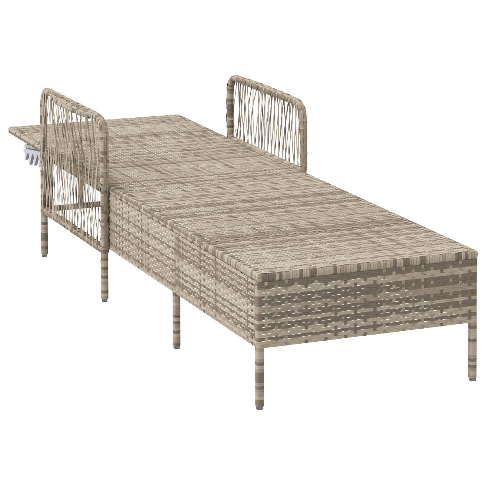 vidaXL Sonnenliege Hellgrau PE Rattan 157 x 55 x 92 cm Faltbar