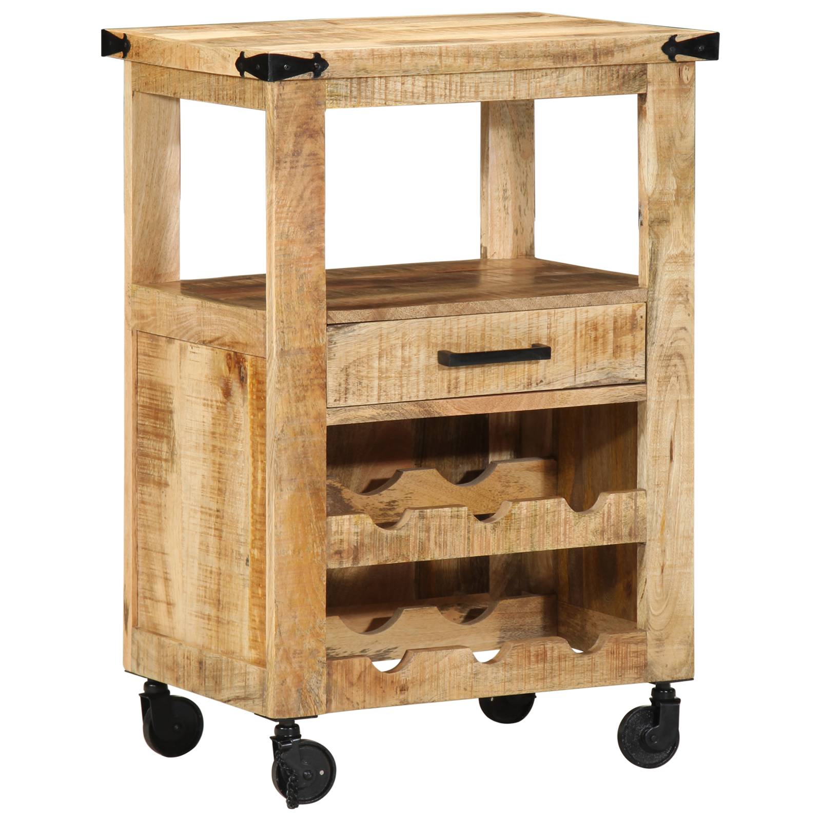 vidaXL Küchenwagen 55x40x80 cm Massivholz Mango