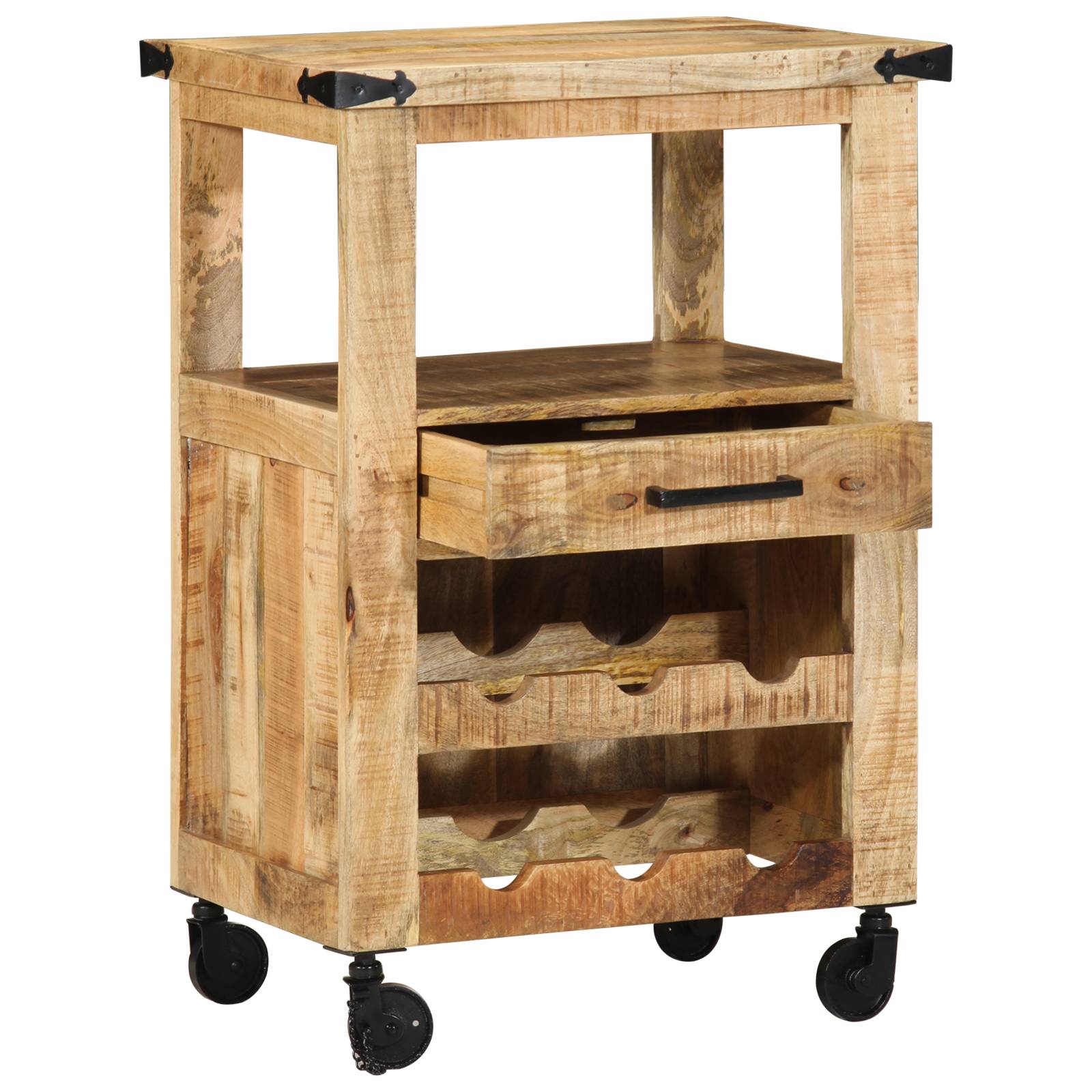 vidaXL Küchenwagen 55x40x80 cm Massivholz Mango