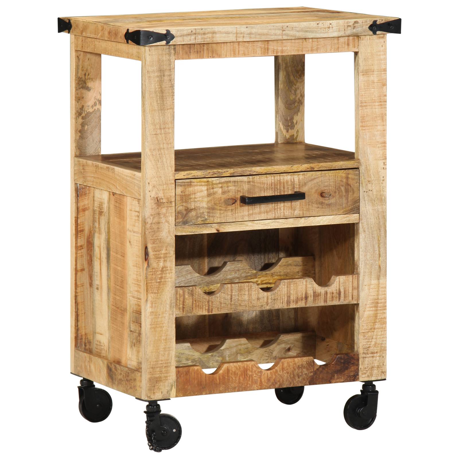 vidaXL Küchenwagen 55x40x80 cm Massivholz Mango