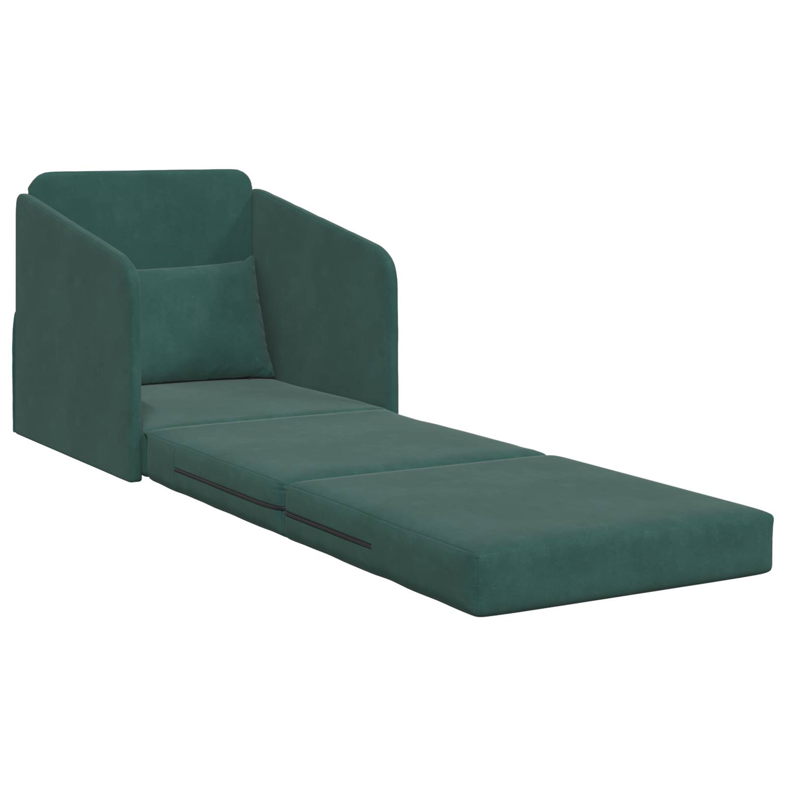 vidaXL Boden-Sofa-Bett 2-in-1 Dunkelgrün 65x80x83 cm Samt