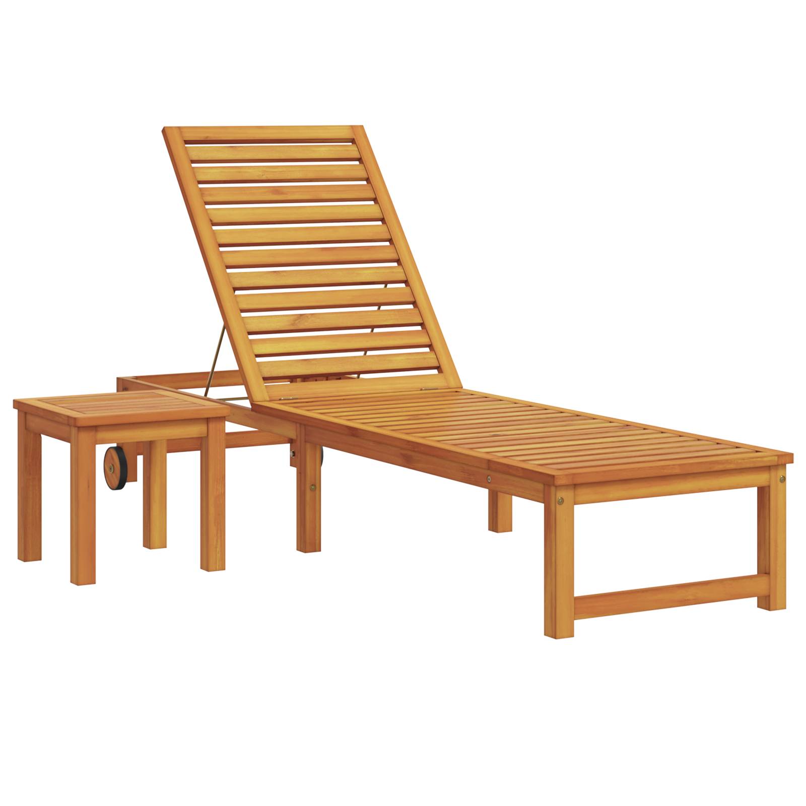 vidaXL Sonnenliege mit Tisch Massivholz Akazie