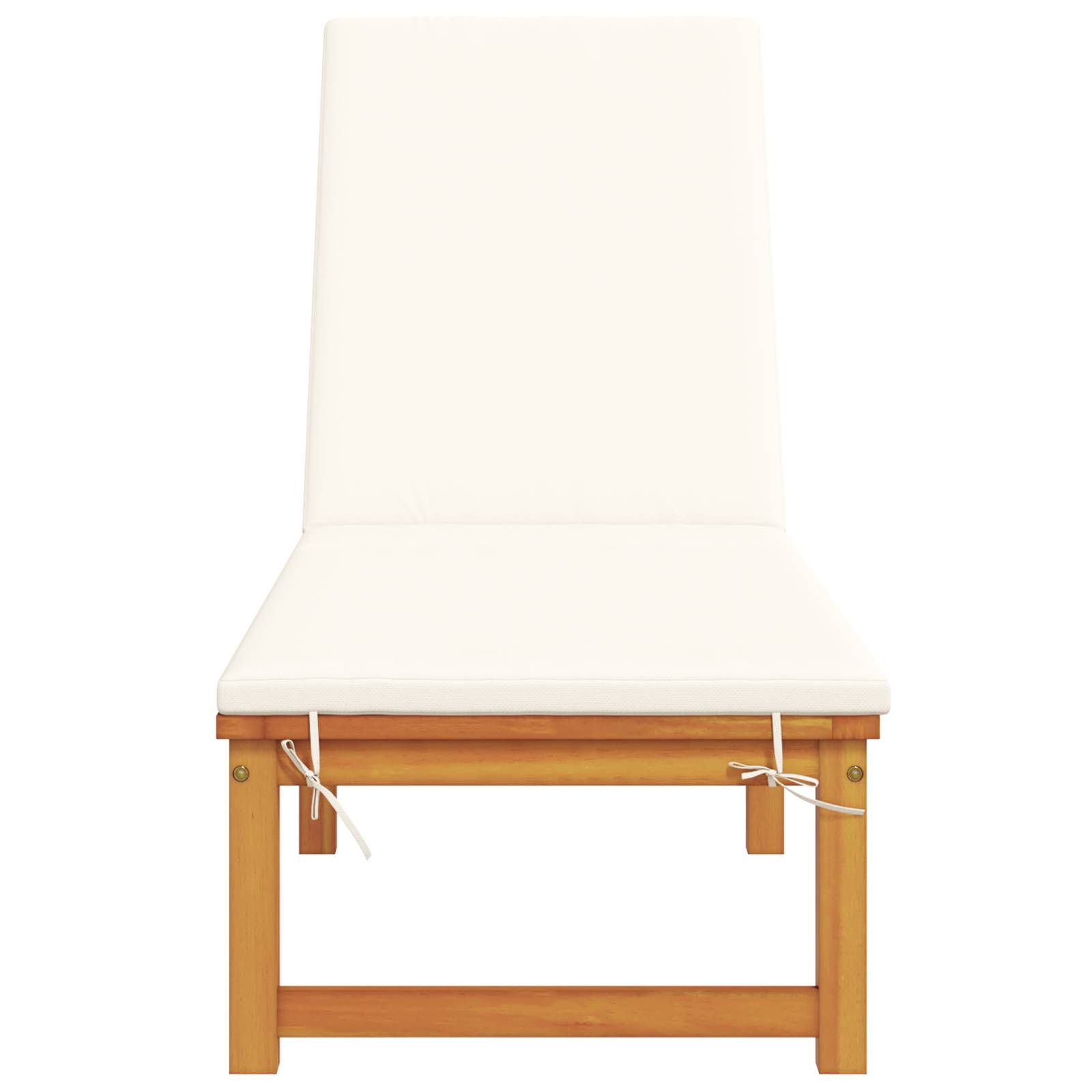 vidaXL Sonnenliege mit Creme Kissen Massivholz Akazie