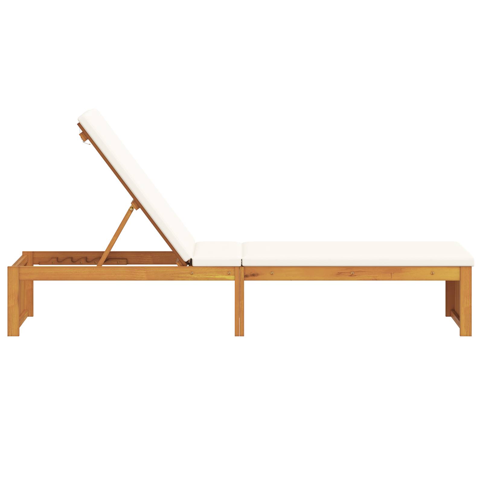 vidaXL Sonnenliege mit Kissen 200x55x30 cm aus massivem Akazienholz