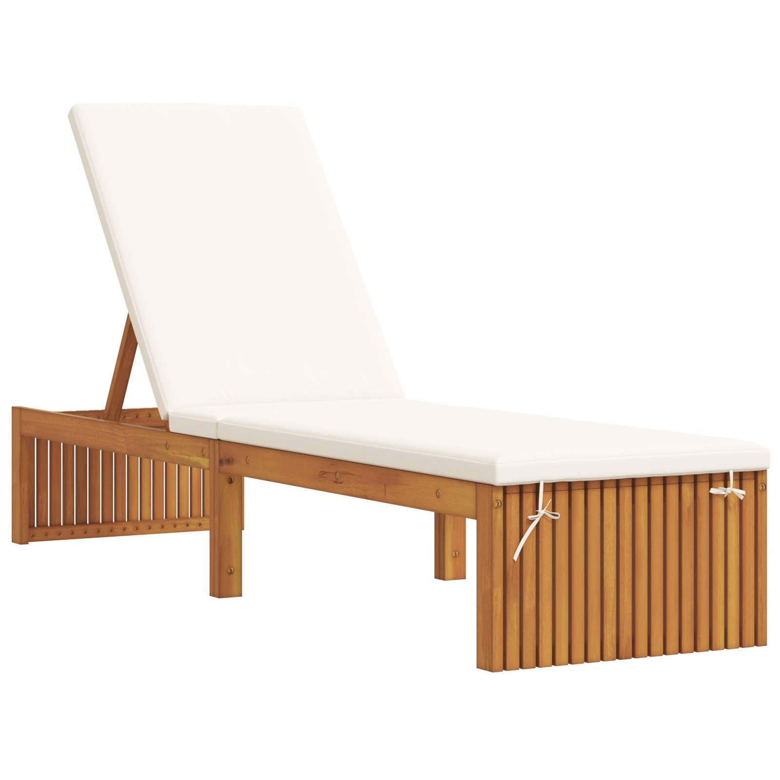 vidaXL Sonnenliege mit Kissen 200x55x30 cm aus massivem Akazienholz