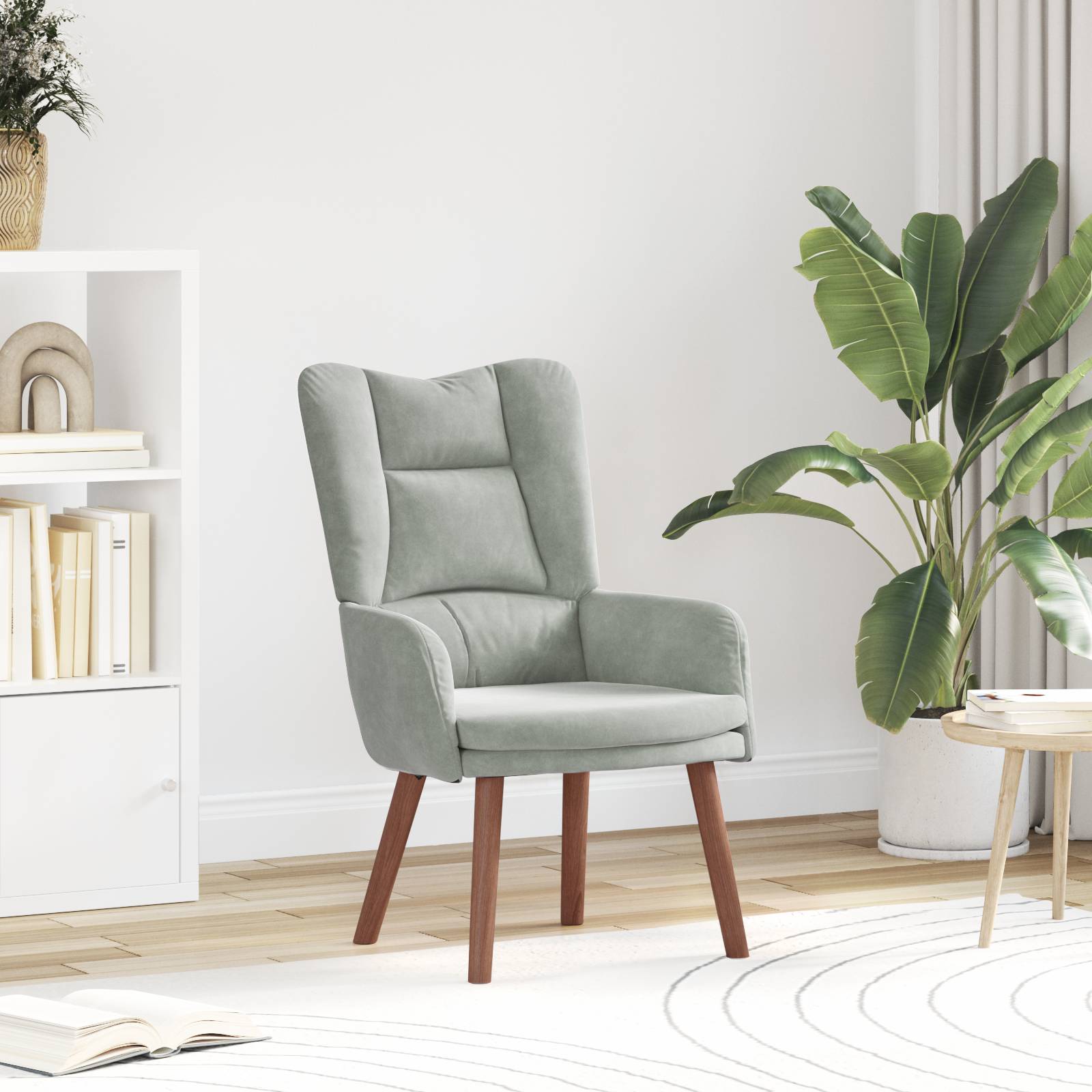 vidaXL Relaxsessel Hellgrau Samt
