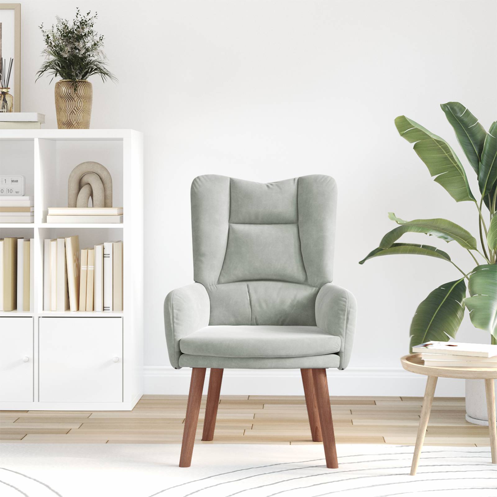 vidaXL Relaxsessel Hellgrau Samt