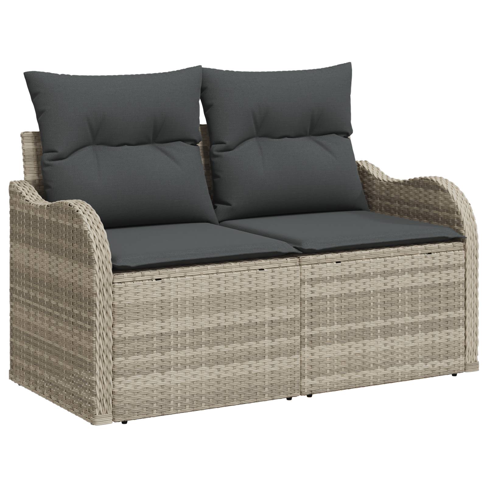 vidaXL 4-teiliges Garten Sofa Set mit Kissen, hellgrauem Poly Rattan