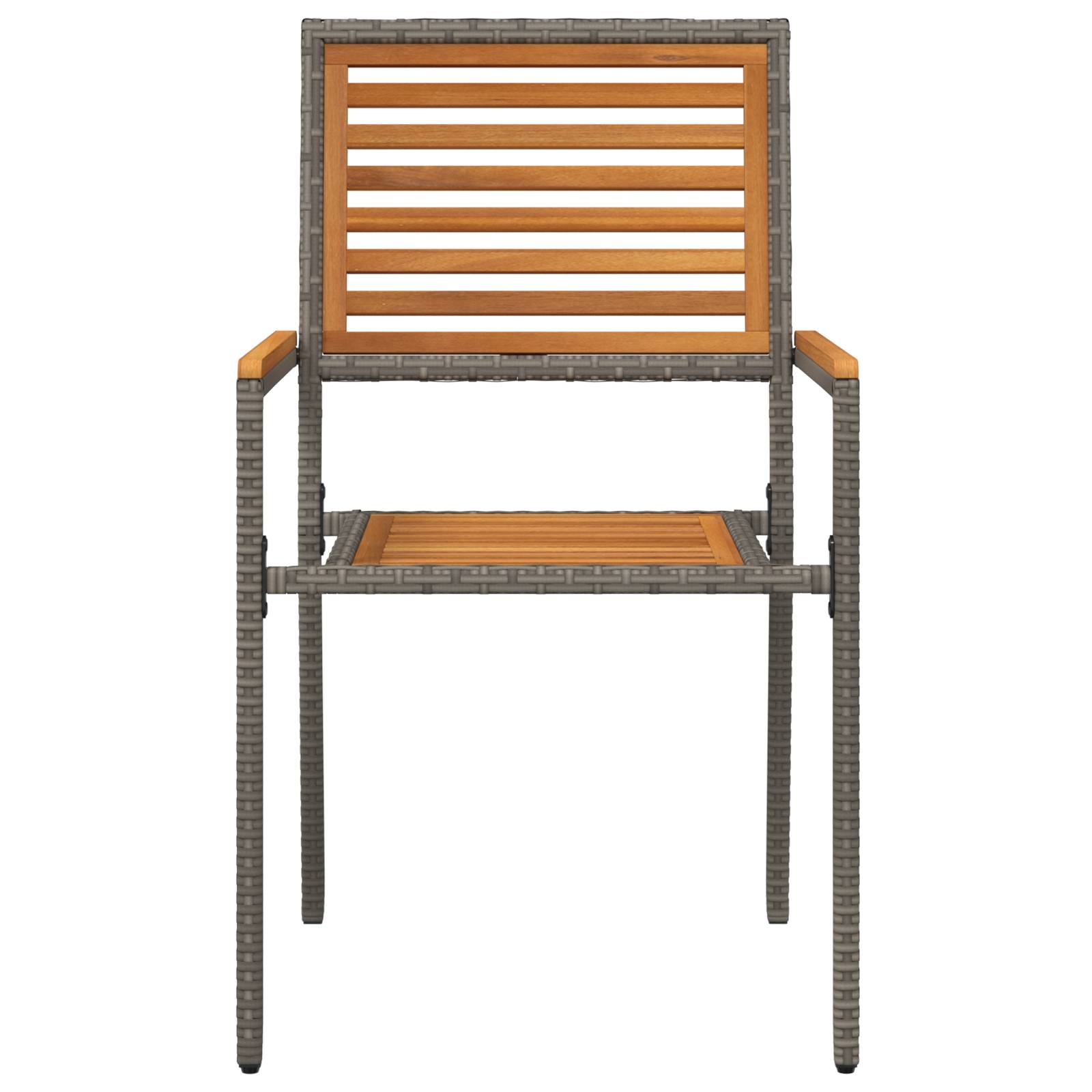 vidaXL Stapelbare Gartenstühle - 2 Stück in Grau Poly-Rattan
