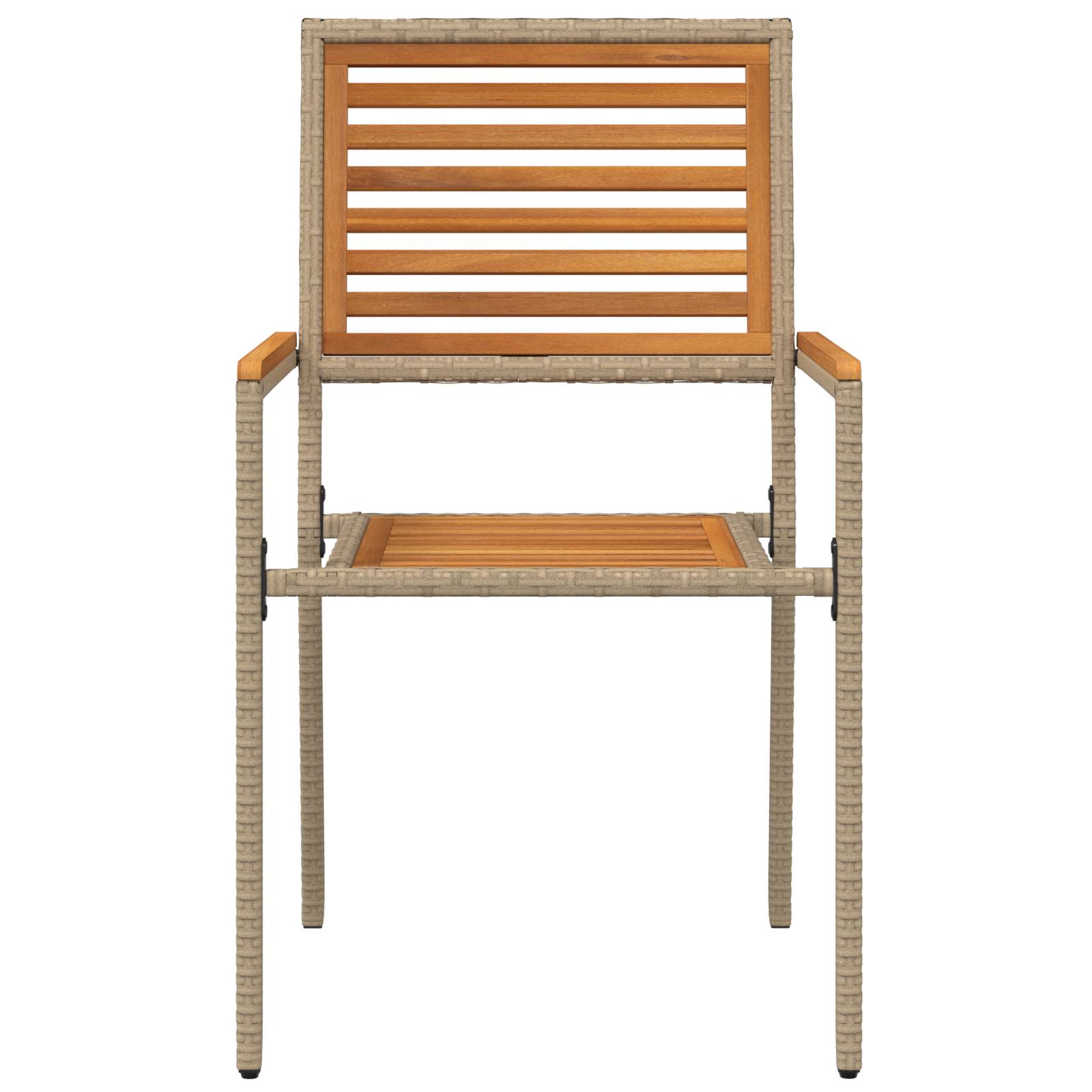 vidaXL stapelbare Gartenstühle - 2er-Set in Beige Poly Rattan.