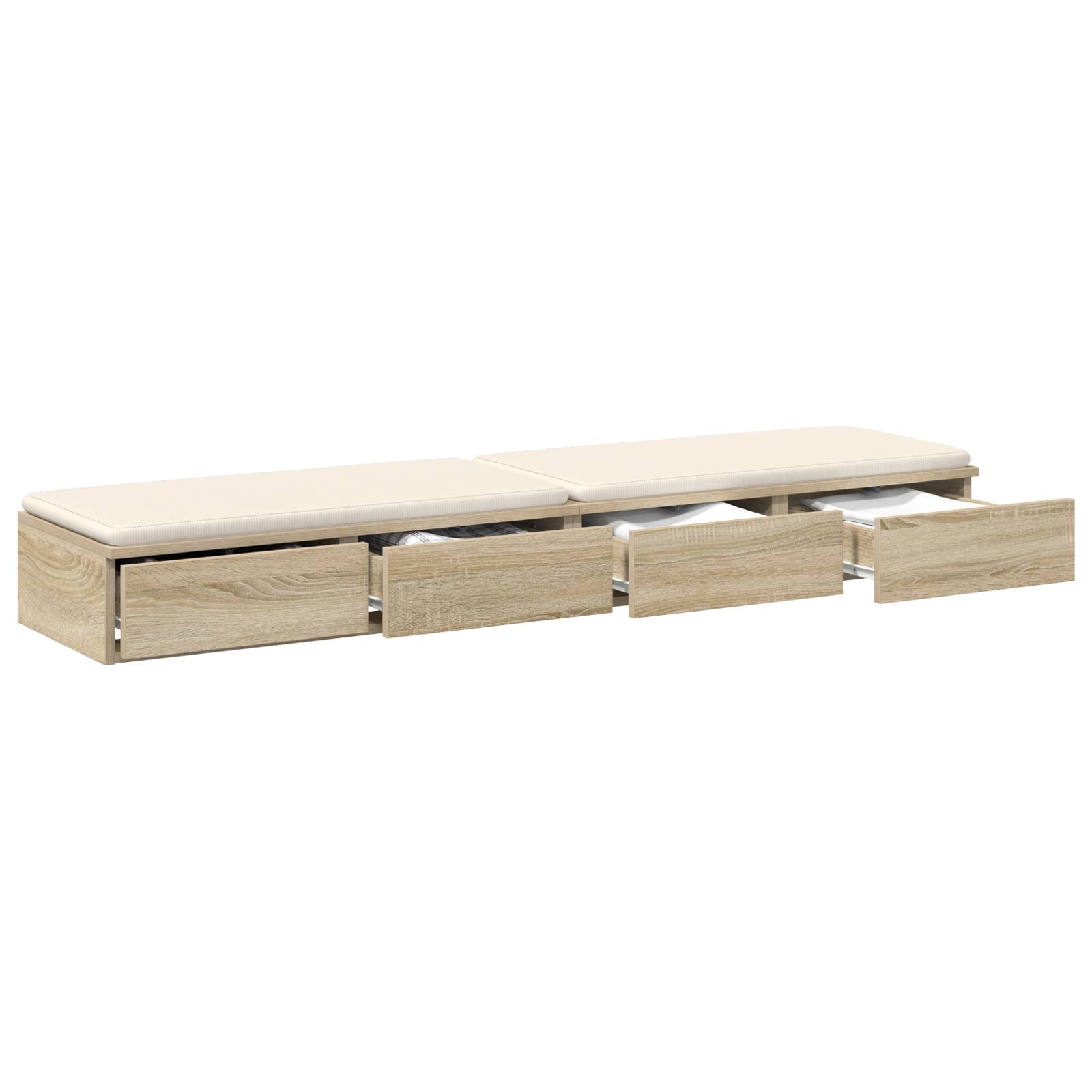 vidaXL Bettkommode Sonoma Eiche 140x36,5x16,5 cm Holzwerkstoff