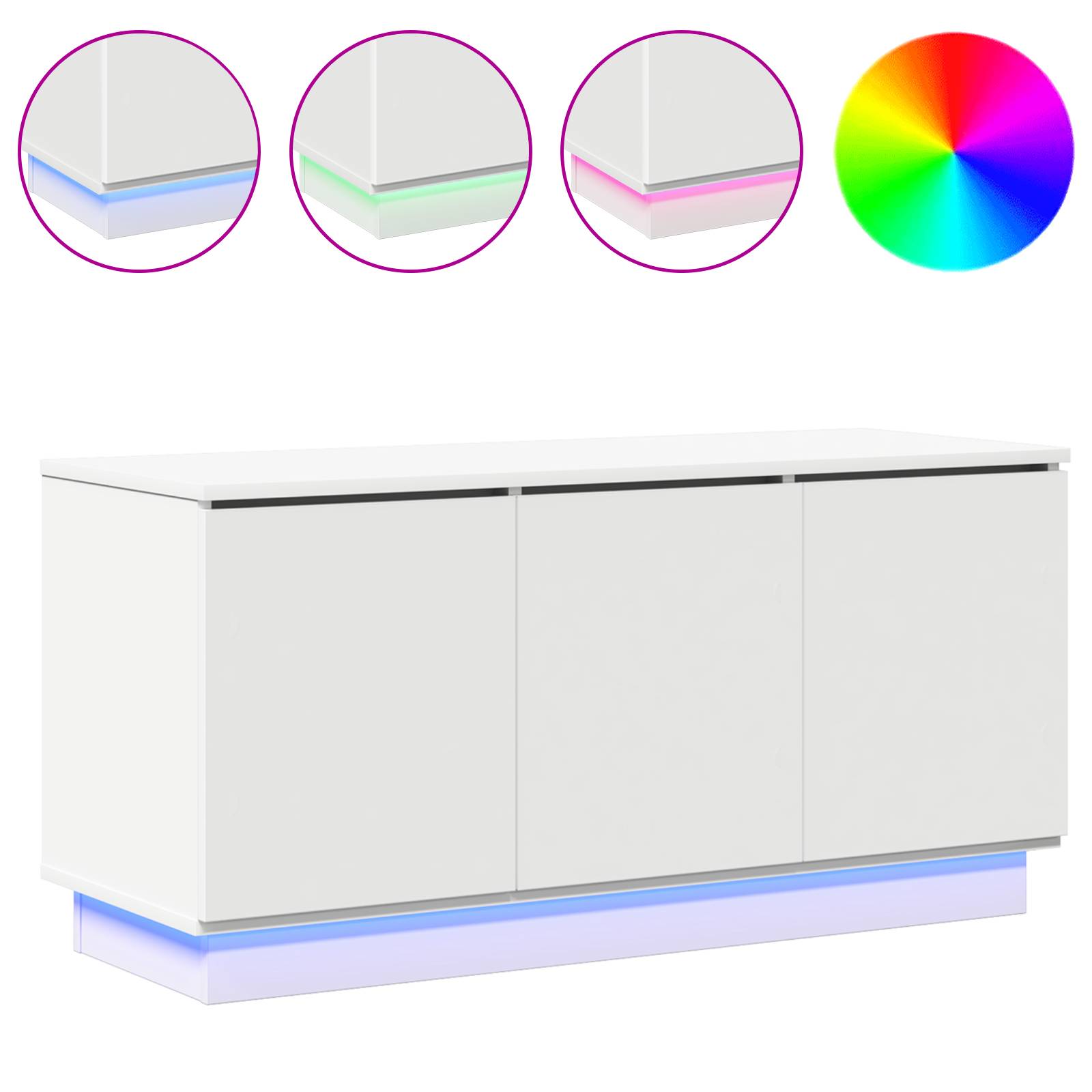 vidaXL TV-Schrank Weiß 100x38x49 cm Holzwerkstoff