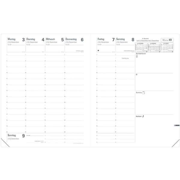 Buchkalender Pre 777 21x27cm Luna Leder rosa 2026