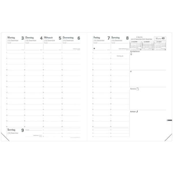 Buchkalender Pre 777 21x27cm Tania Leder wassergrün 2027