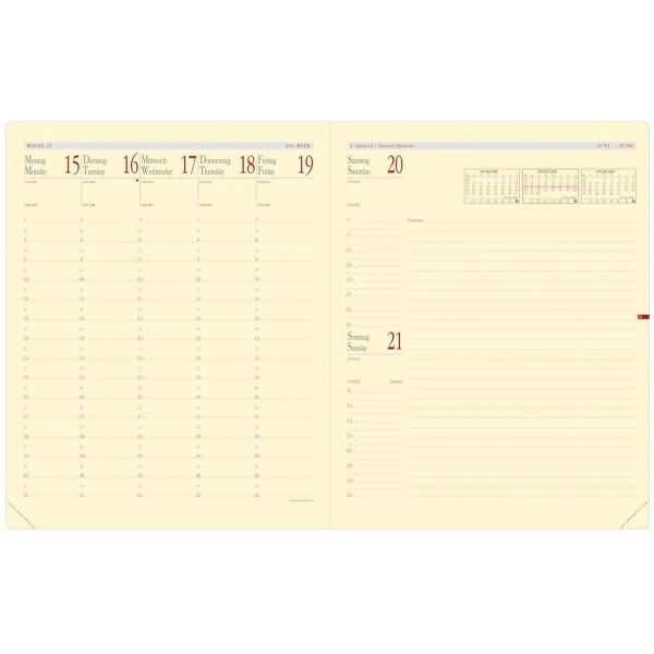 Buchkalender Pre Prestige Note 21x27cm Marlow mandelgrün 2026