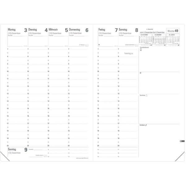 Buchkalender Minister 16x24cm Leder Tania lila 2027