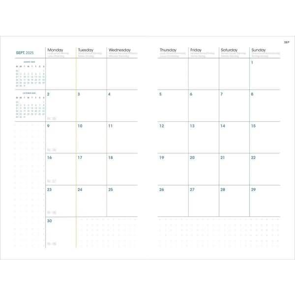 Buchkalender Plan Note 15 15x21cm Andrea marineblau 2026