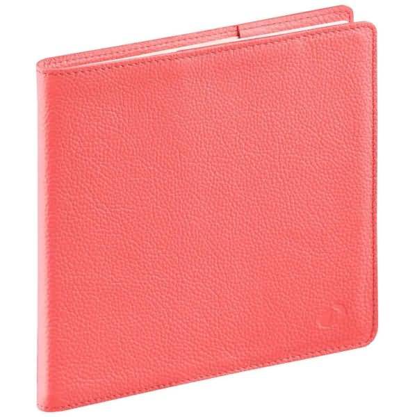 Buchkalender Executif 16x16cm Leder Tania koralle 2026