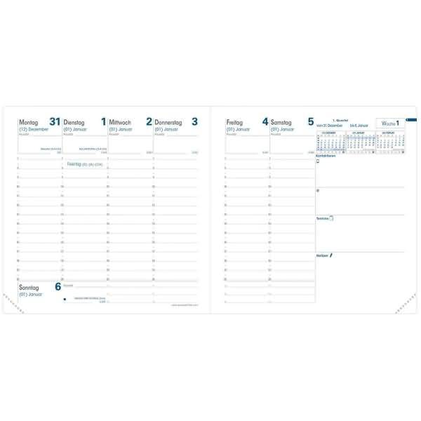 Buchkalender Executif 16x16cm Leder Tania koralle 2027