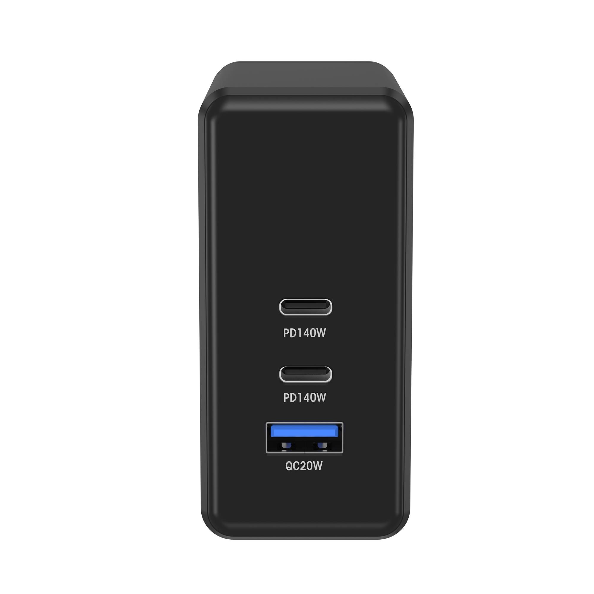 XLayer Powercharger 140W mit 2x USB Typ C & 1x USB Typ A schwarz