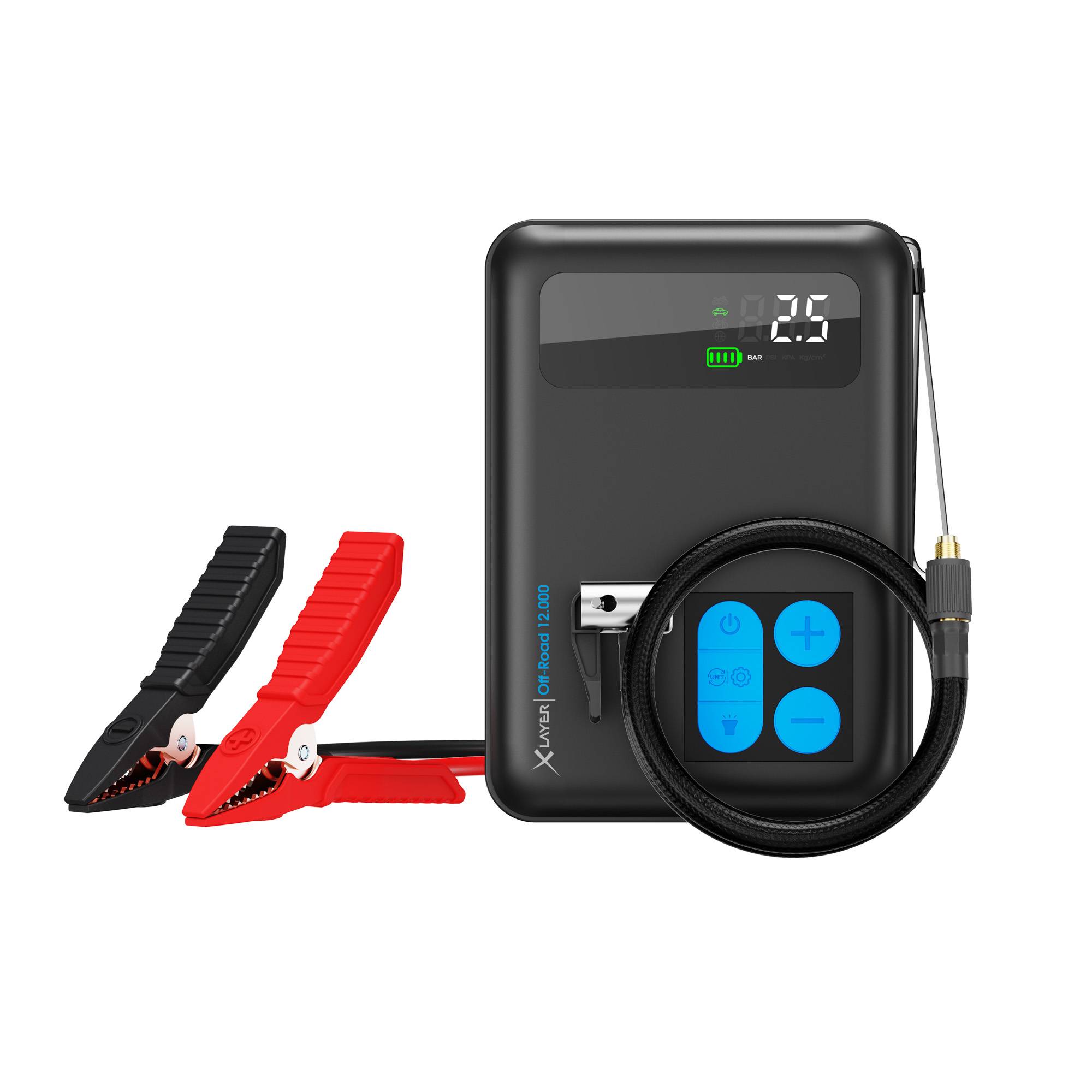 XLayer Notstarthilfe-Powerbank Off-Road 12.000 mAh mit Kompressor