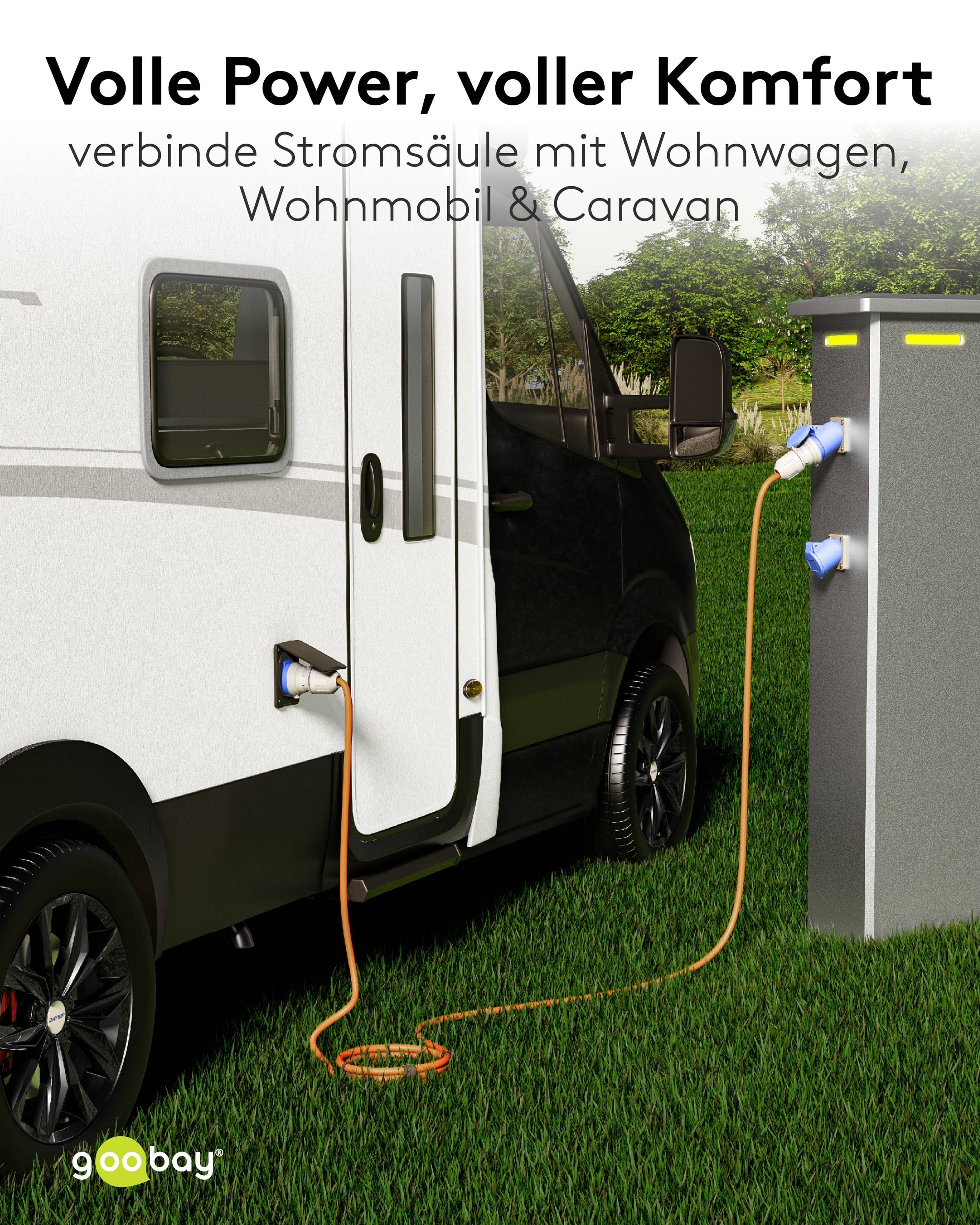 GOOBAY CEE-Verlängerung 76229, 10 m, 2,5mm², 16A/230V, orange