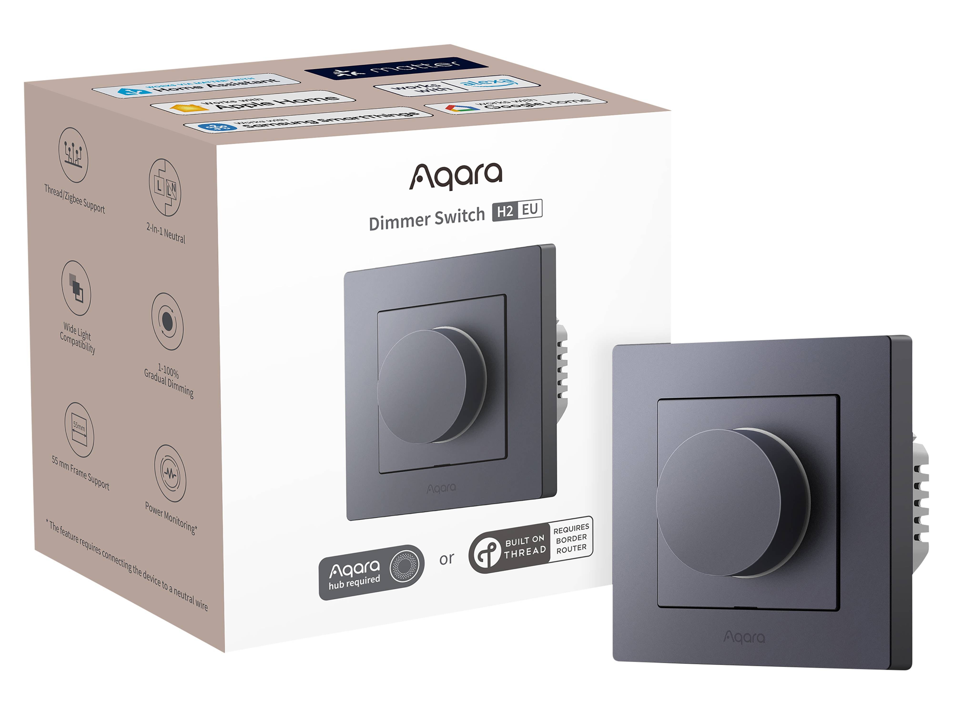 AQARA Dimmer-Schalter H2, KD-R01D-G, grau