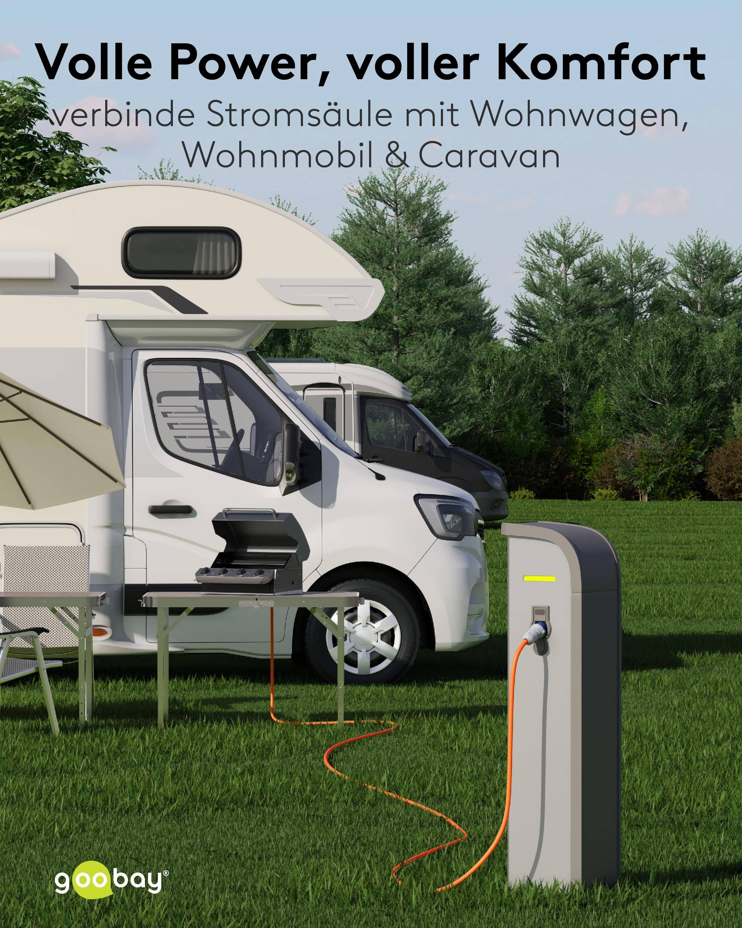 GOOBAY CEE-Adapterkabel 76223, 1,5 m, Stecker zu Schutzkontakt Kupplung