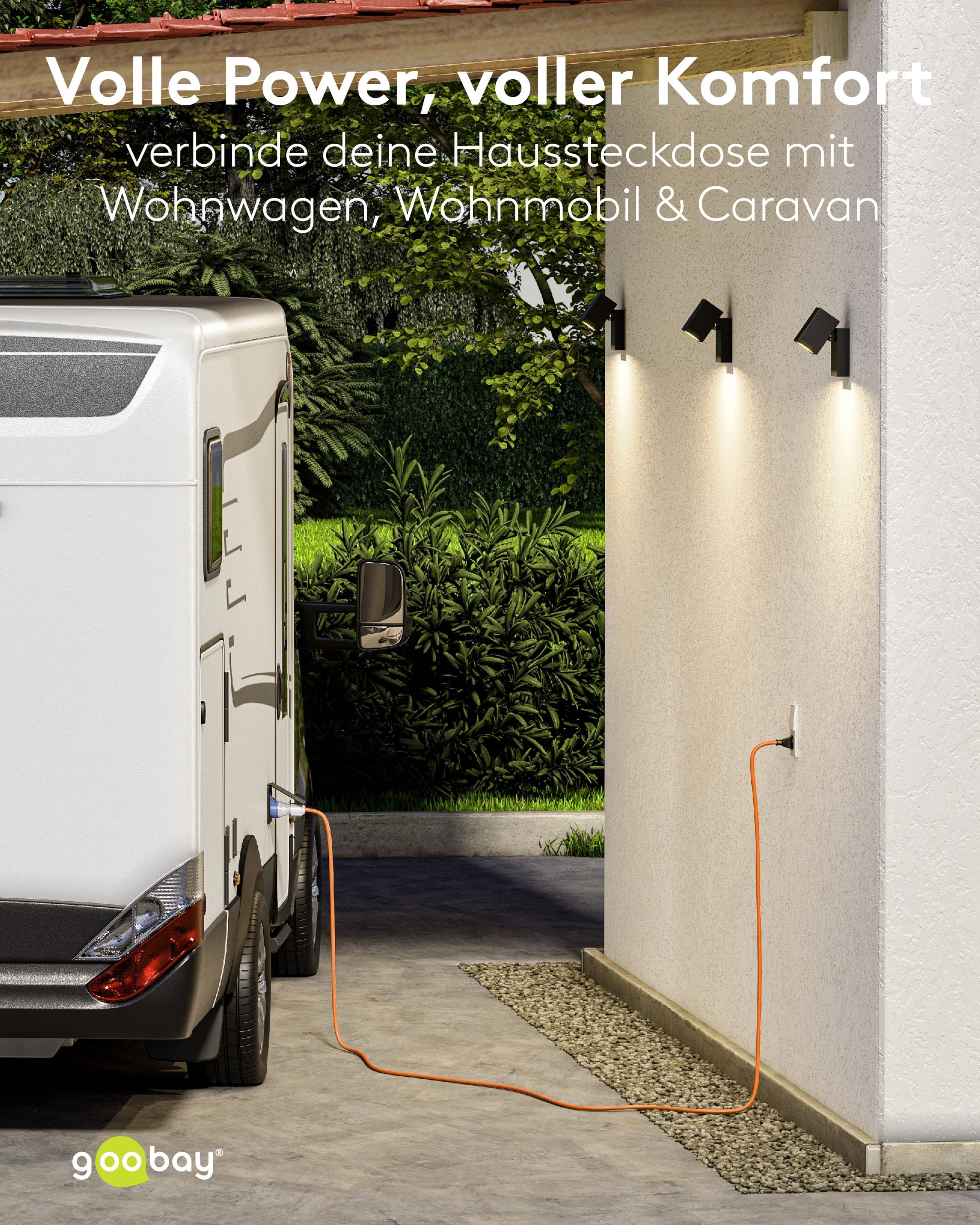 GOOBAY CEE-Adapterkabel 76219, 5 m, Stecker zu Schutzkontakt Stecker