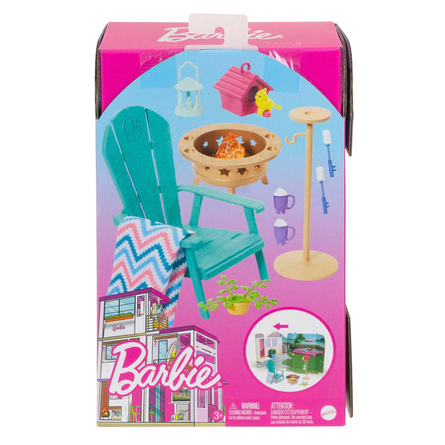Mattel HJV32; HJV33 - Barbie Möbel- und Zubehör-Set - Garten-Set