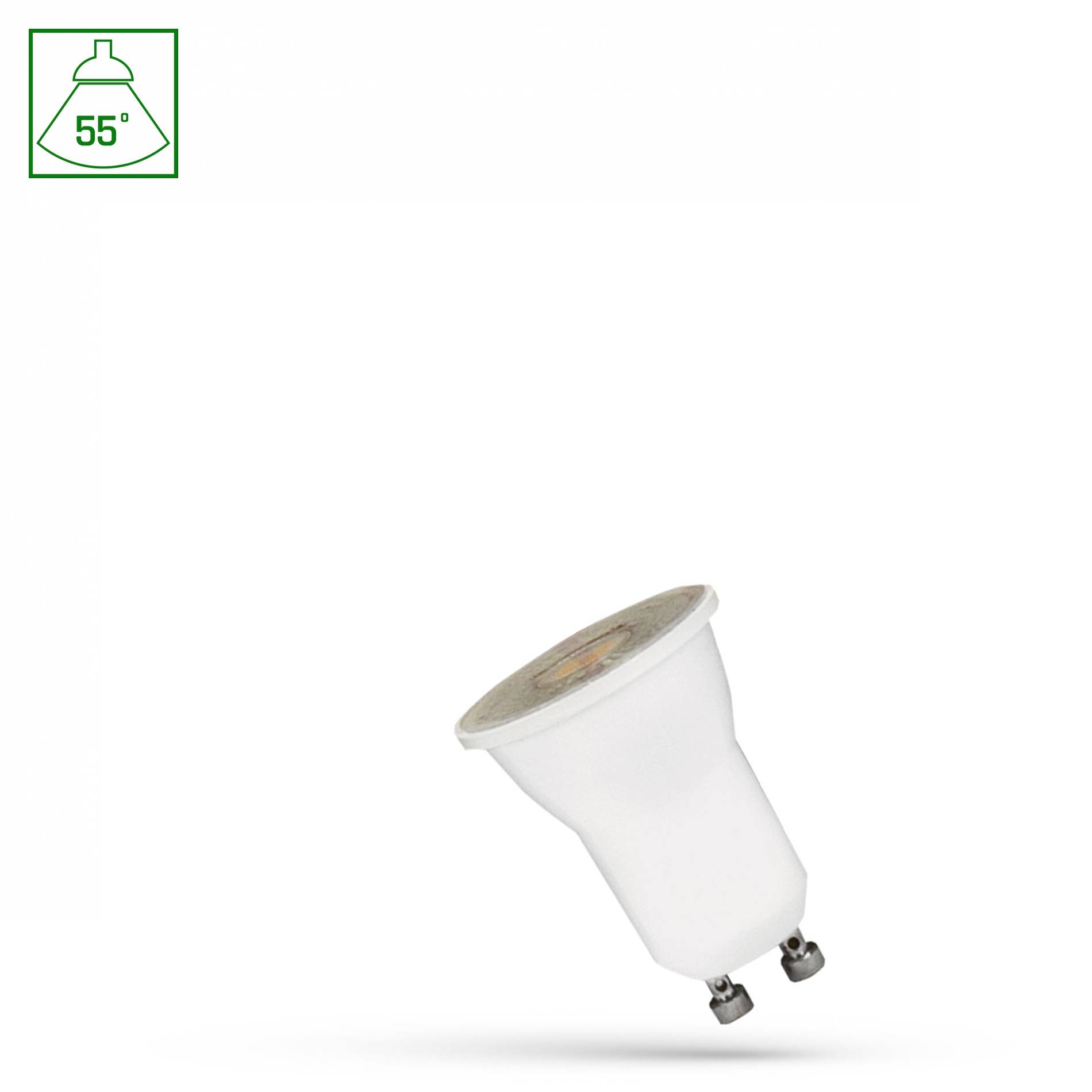 Spectrum LED GU10 MR11 2W Reflektor 150lm 55° mit Linse weiß 230V Warmweiß 3000K