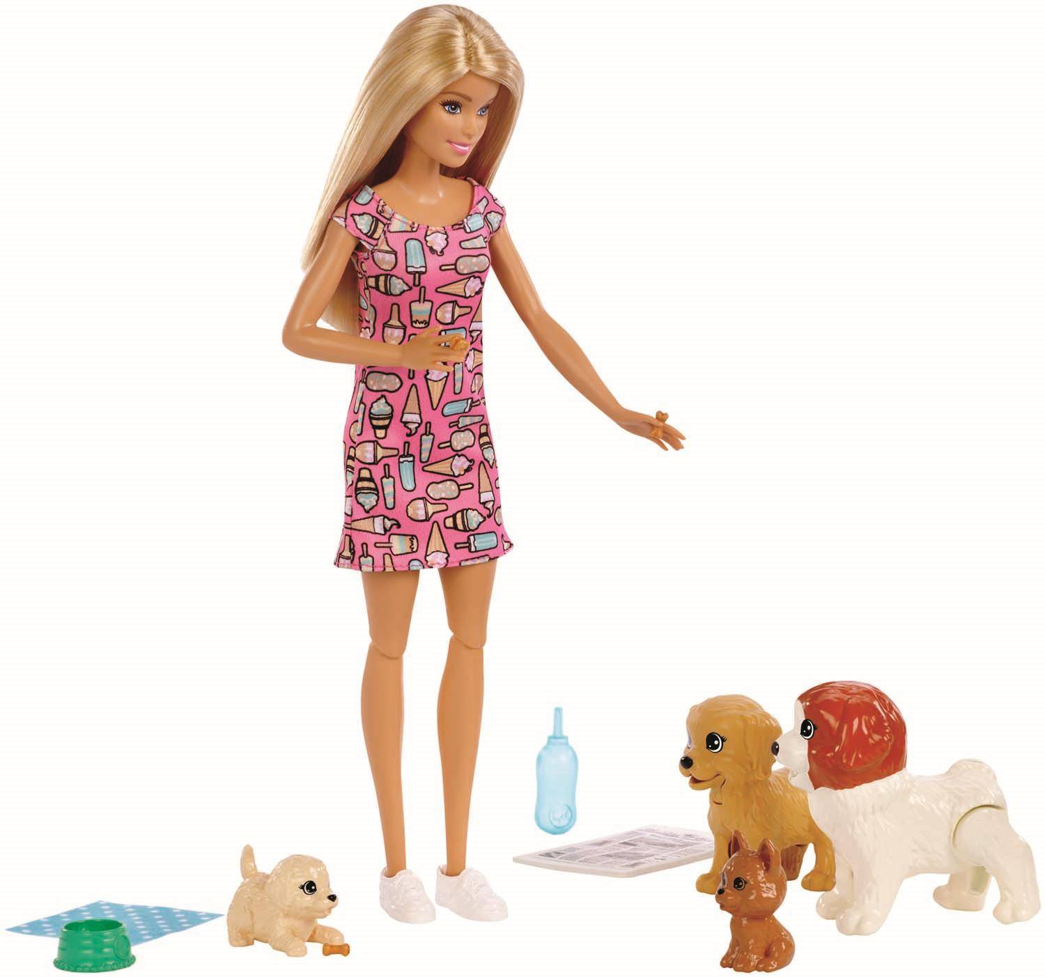 Mattel FXH08 - Barbie Hundesitterin und Welpen