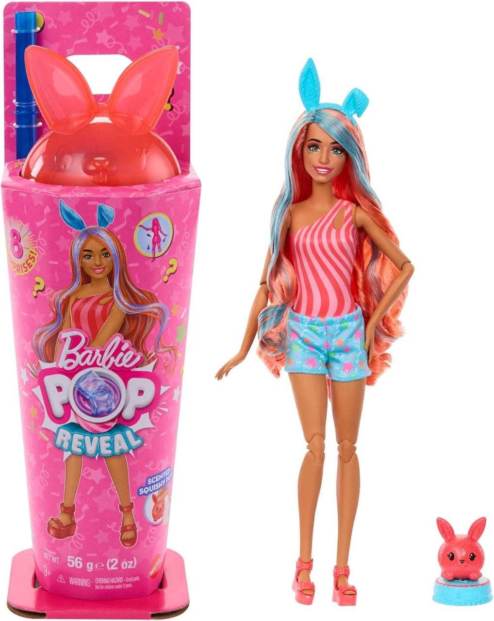 Barbie Pop-Reveal-Set Puppe + Accessoires Shakes-Serie + Überraschungen 3+ JCN87