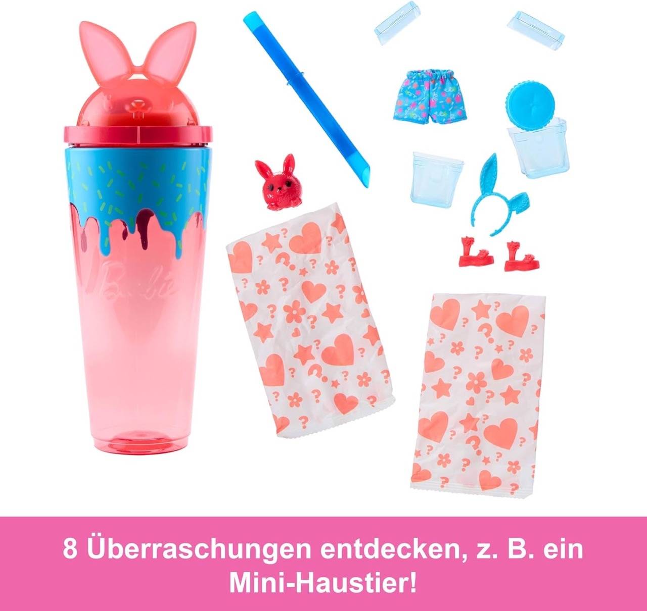 Barbie Pop-Reveal-Set Puppe + Accessoires Shakes-Serie + Überraschungen 3+ JCN87