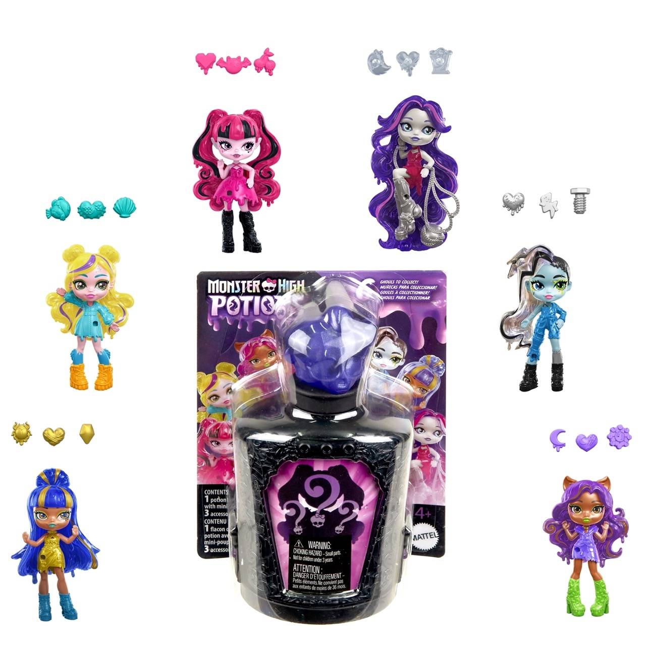 Mattel HYB10 - Monster High Zaubertränke Minipuppen Sortiment im Thekendisplay - % VOL %
