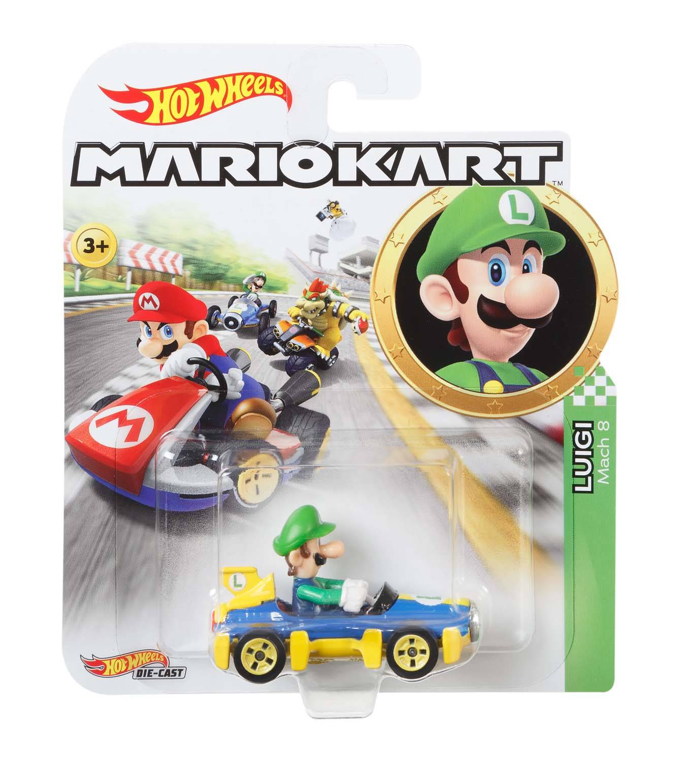 Mattel GBG25; GBG27 - Hot Wheels Mario Kart 1:64 Die-Cast Luigi