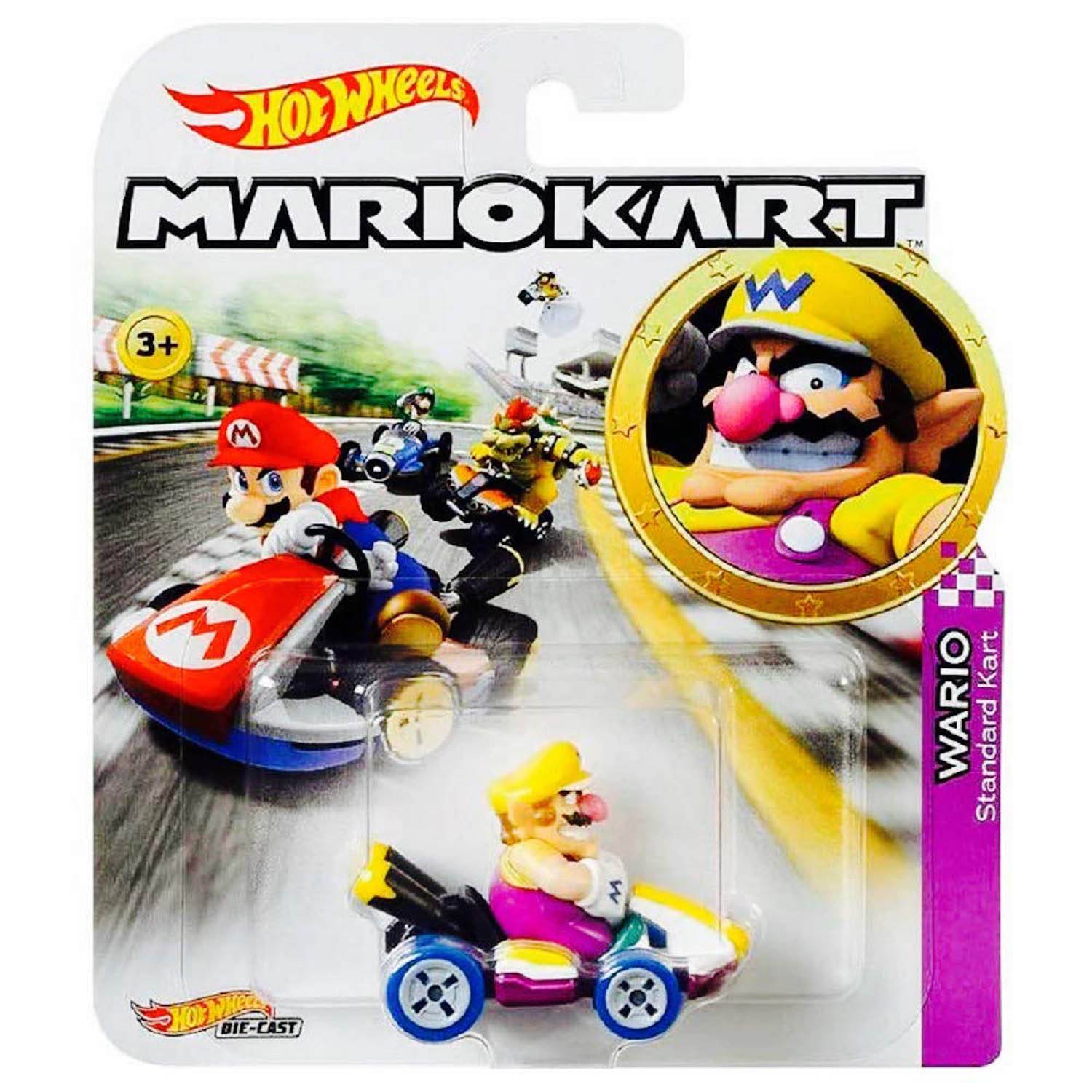 Mattel GBG25; GBG32 - Hot Wheels Mario Kart 1:64 Die-Cast Wario