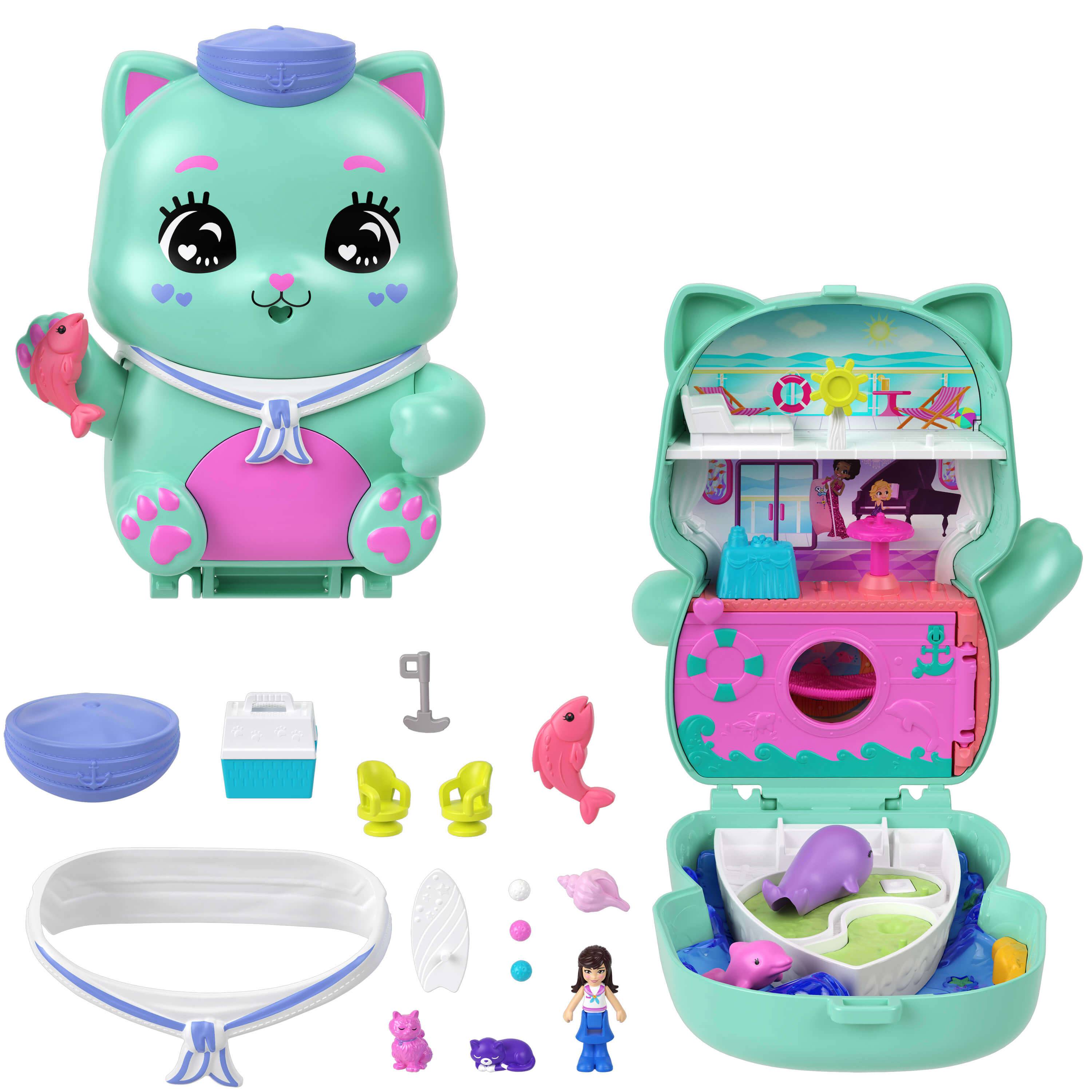 Mattel JFG56; JCR37 - Polly Pocket Matrosenkatze Schatulle - % OS; VOL %