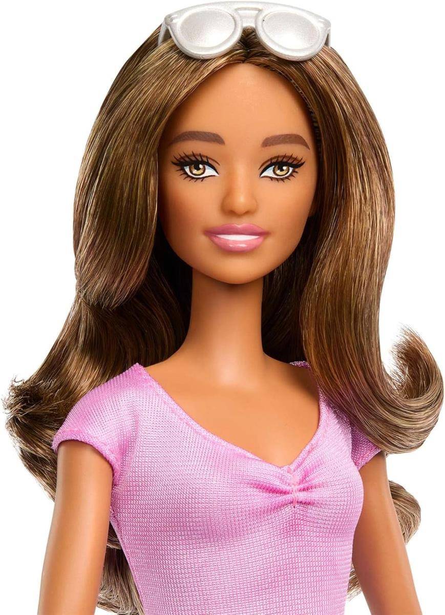 Barbie Fashionistas blinde Puppe Rock mit Rüschen Blindenstock Sonnenbrille