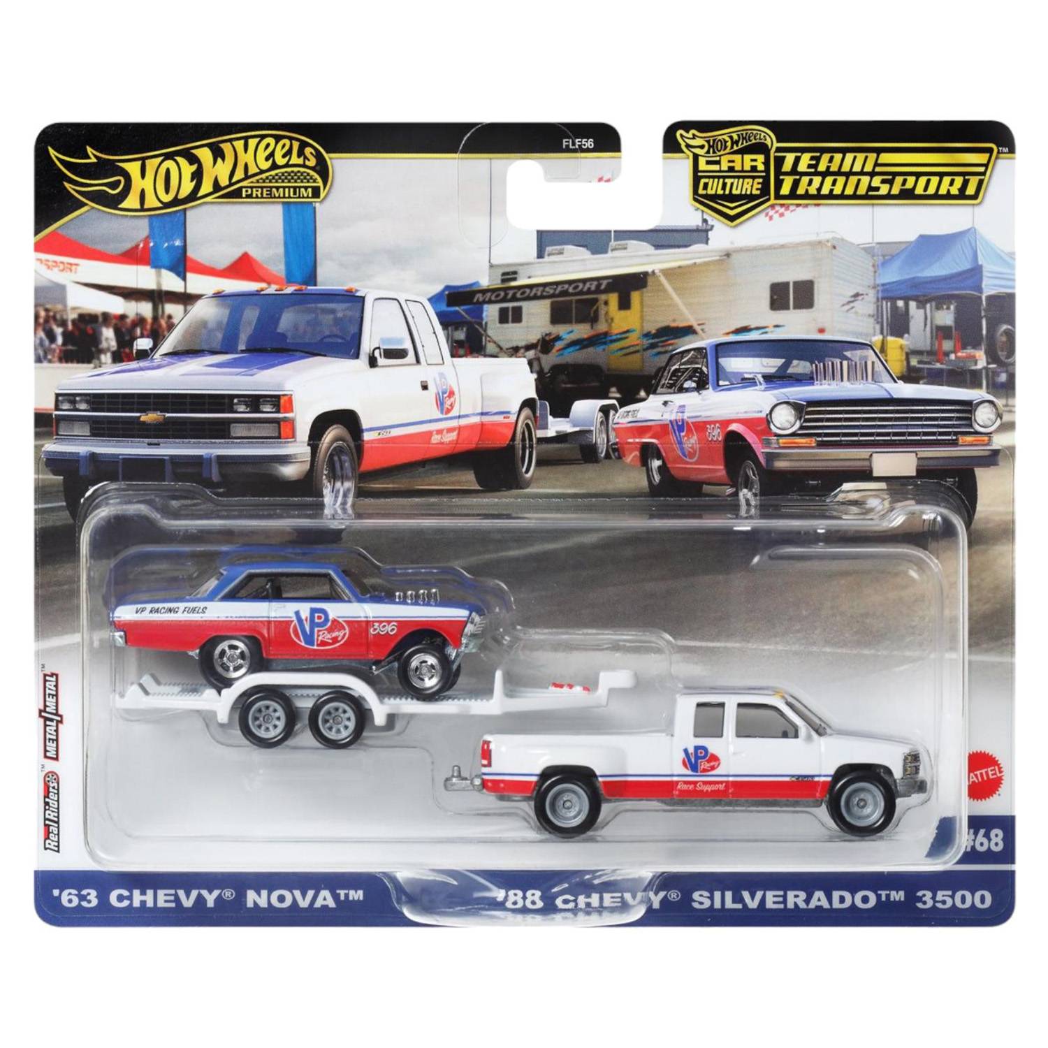 Mattel FLF56; HRV42 - Hot Wheels Premium Car Team Transport - 92 Chevy CK 3500 - #68
